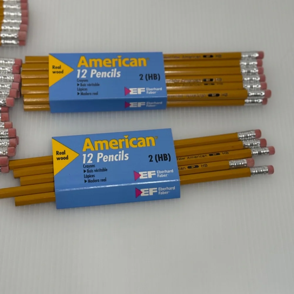 53 Eberhard Faber Real Wood American No. 2 Pencils Yellow HB Vintage New Stock